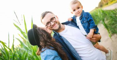 happy family celebrates fathers day