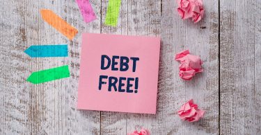 Handwriting text writing Debt Free