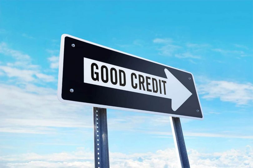 good credit ahead street sign
