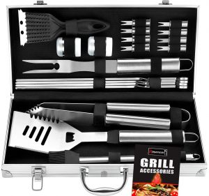 20pc Heavy Duty BBQ Grill Tool Set in Case