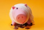 Poor injured piggy bank toy